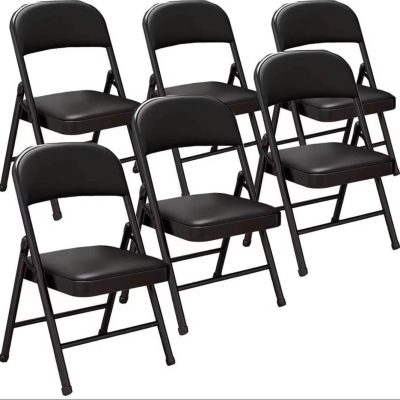 Chaise Pliante Rembourrée Noire GH91